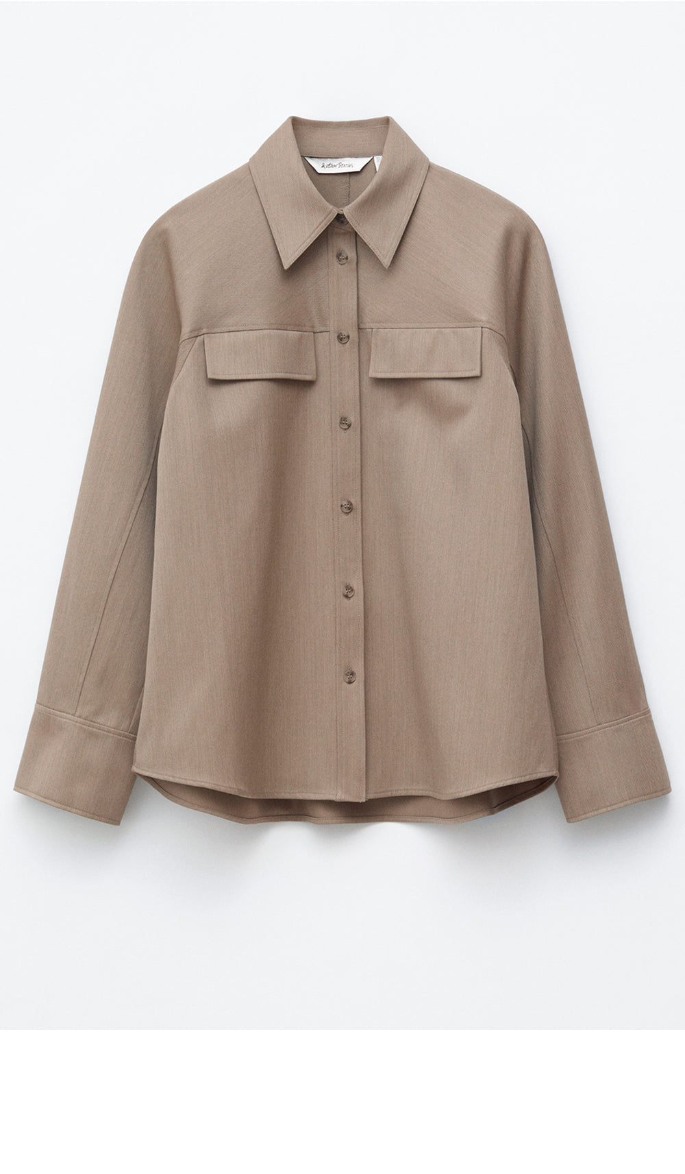& Other Stories Structured Wool-Cotton Shirt (Mole)