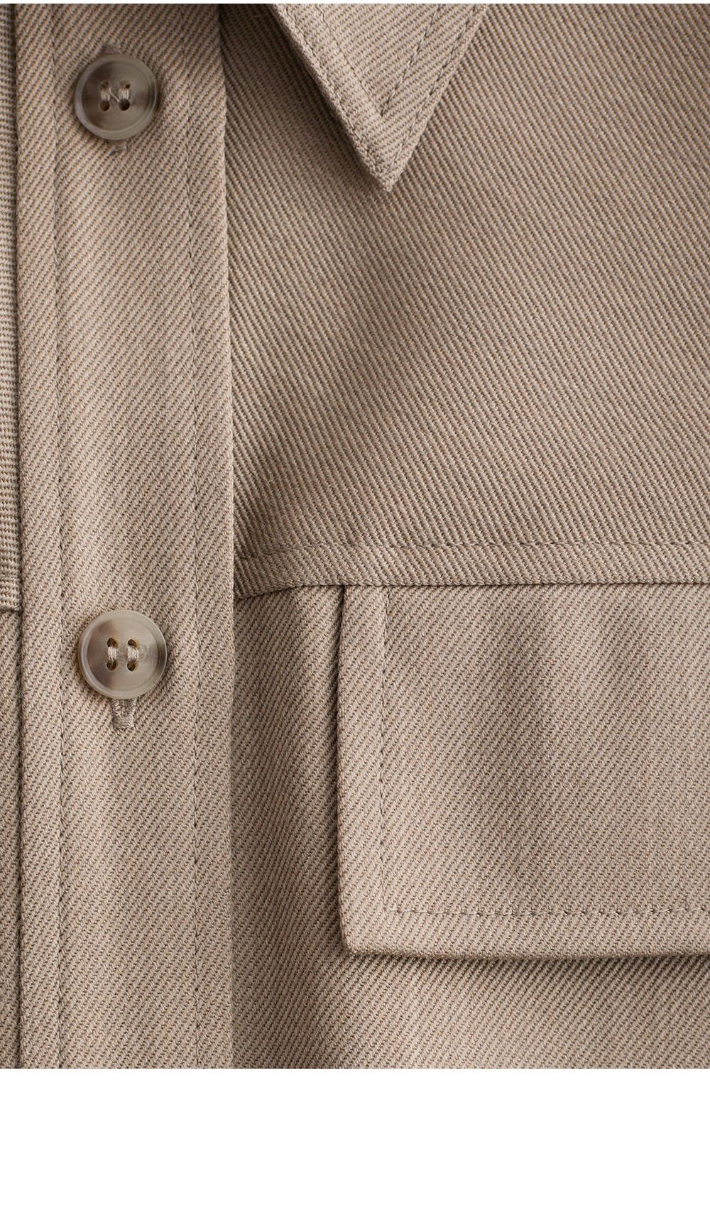 & Other Stories Structured Wool-Cotton Shirt (Mole)