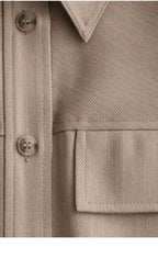 & Other Stories Structured Wool-Cotton Shirt (Mole)