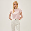 MARITHÉ+FRANҪOIS GIRBAUD W CLASSIC LOGO CROP TEE pink