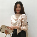 PREP FOR THE [5th] Sheer Curve scarf blouse (blush)