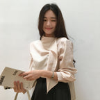 PREP FOR THE [5th] Sheer Curve scarf blouse (blush)