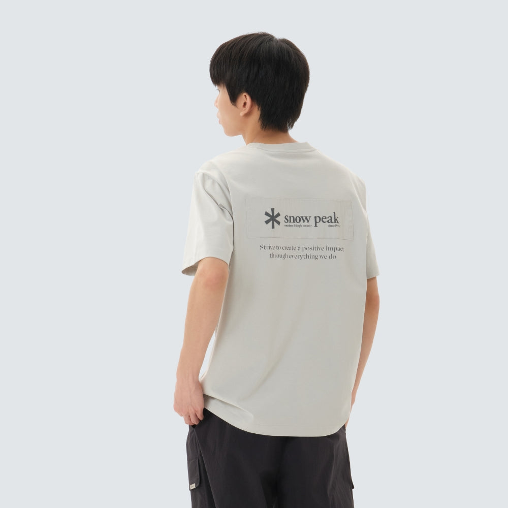 SNOWPEAK APPAREL Aerocool Woven Patch Short Sleeve T-Shirt Gray (S26MUFTS24)