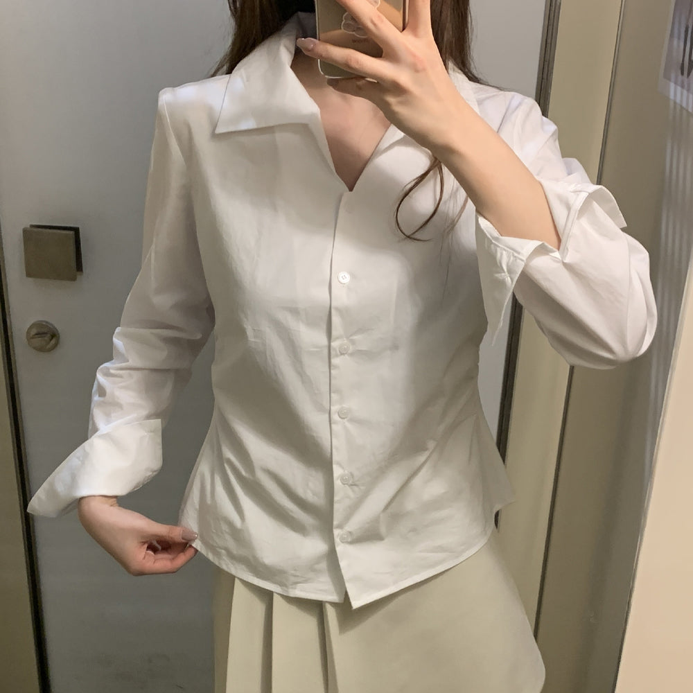 MERRYON Roan shirring blouse_2COLORS