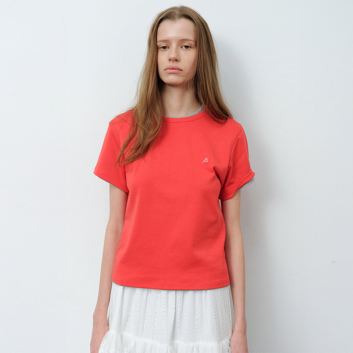 LEVAR All-day Cotton Rib T-shirt - Tomato Red