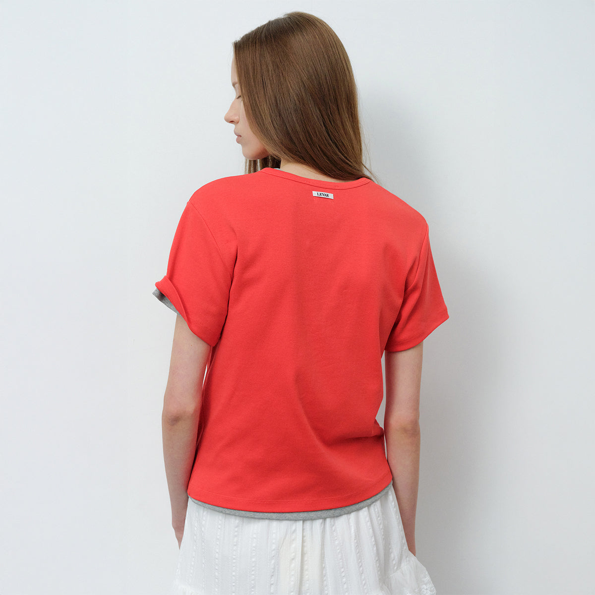 LEVAR All-day Cotton Rib T-shirt - Tomato Red