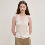 LE ribbed halter top (light beige)