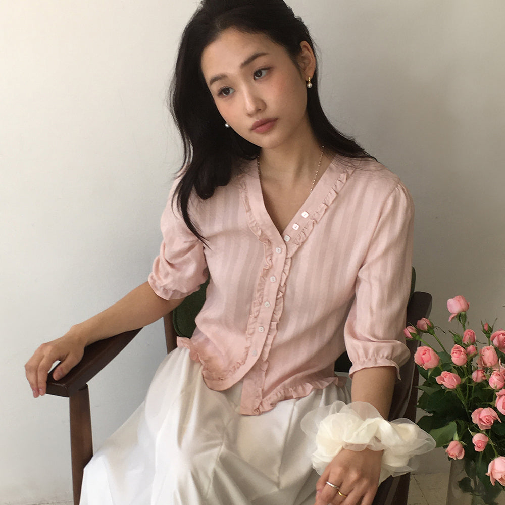CHERIAUBE Bouquet Blouse-Pink