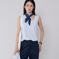 L'EAU Isaac cotton sleeveless_melange white