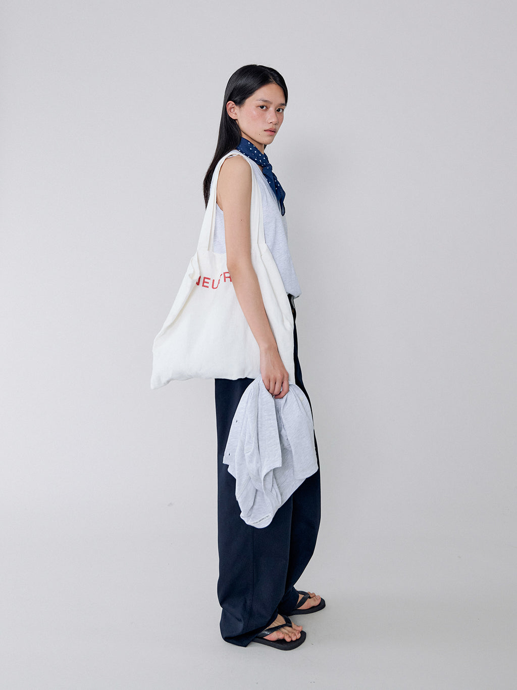 L'EAU Isaac cotton sleeveless_melange white