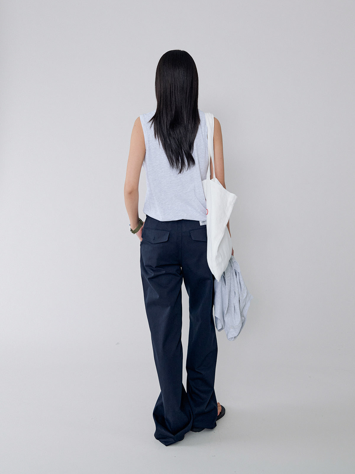L'EAU Isaac cotton sleeveless_melange white