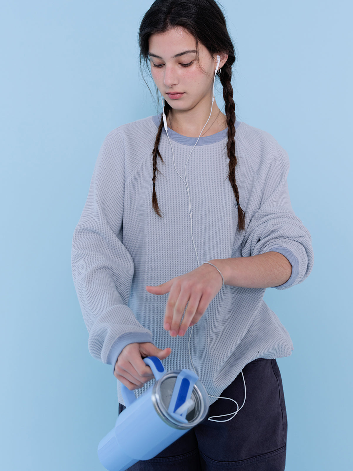 Tekto [4th] Marc waffle t-shirt_sky blue