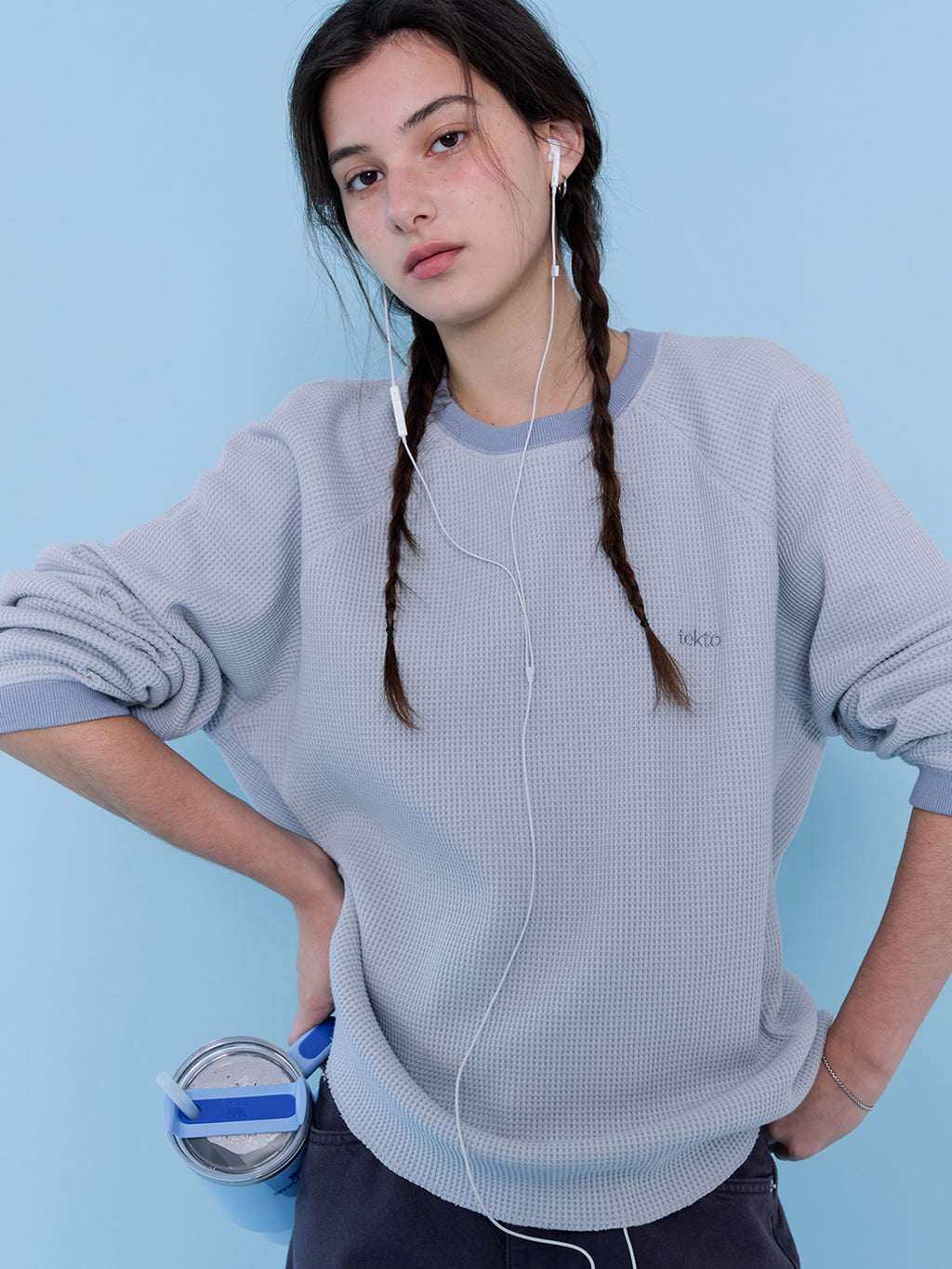 Tekto [4th] Marc waffle t-shirt_sky blue