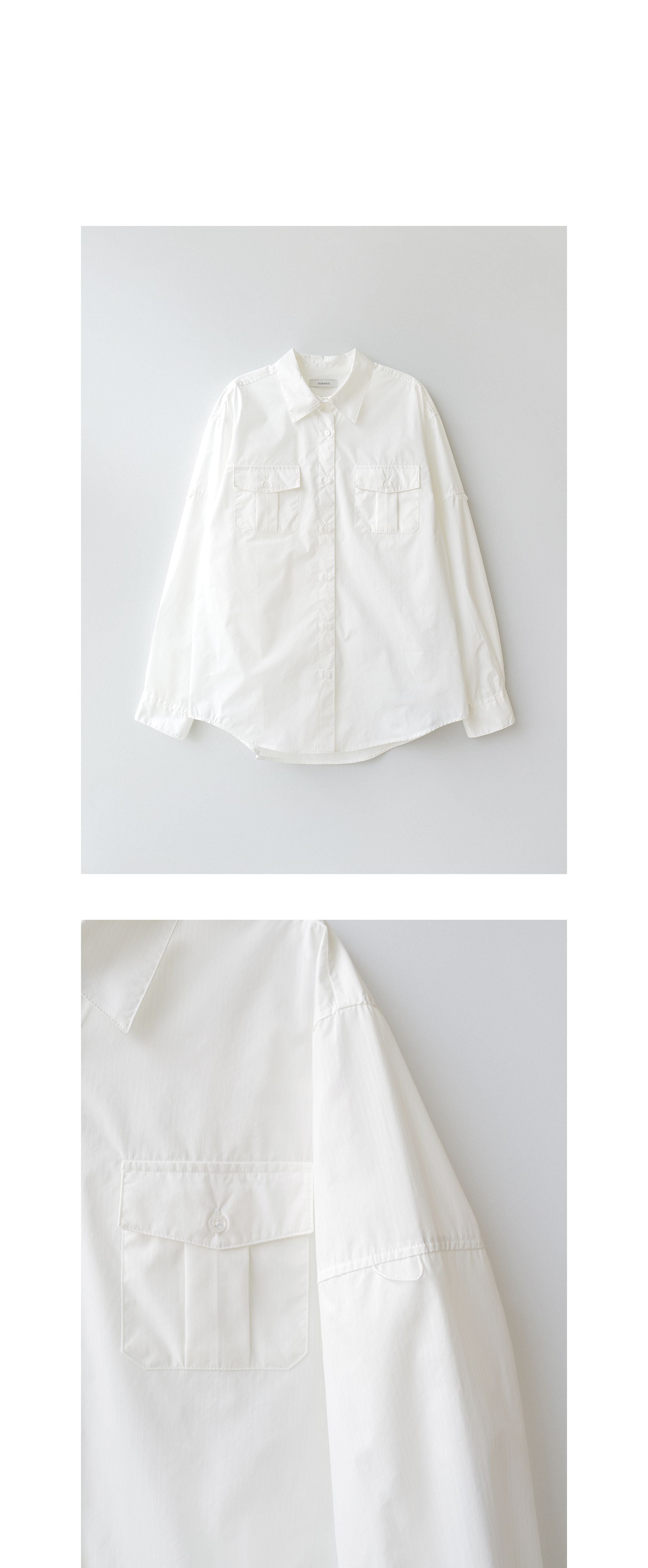 ANDNEEDS Foin pocket shirt (whtie)