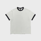 UNAFFECTED [ESSENTIAL] RINGER T-SHIRT / OFF WHITE