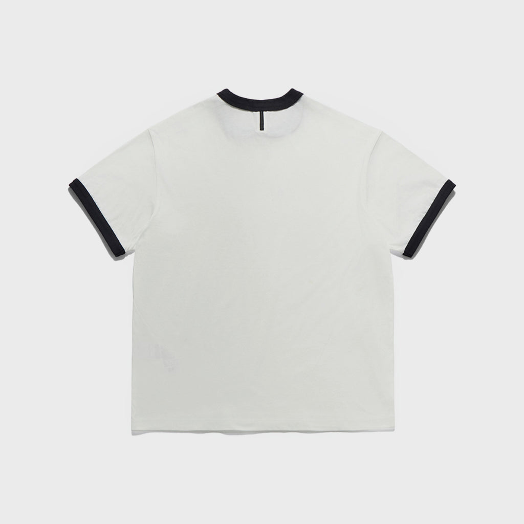 UNAFFECTED [ESSENTIAL] RINGER T-SHIRT / OFF WHITE