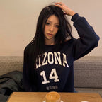 ERER [4th reorder] Off-shoulder Arizona Sweatshirt Navy
