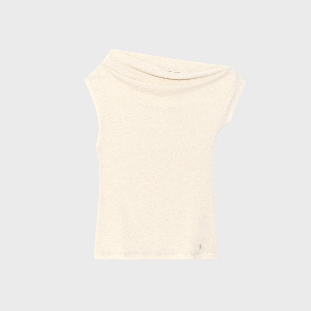 GLOWNY TILT DRAPE TOP (BEIGE)