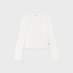 GLOWNY HONEY EYELET BUTTON LONG SLEEVE (WHITE)