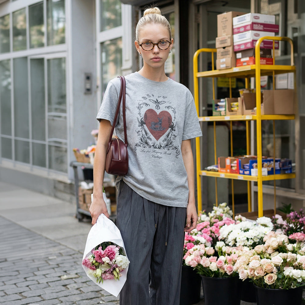 VITALSIGN heart vintage bird t-shirt