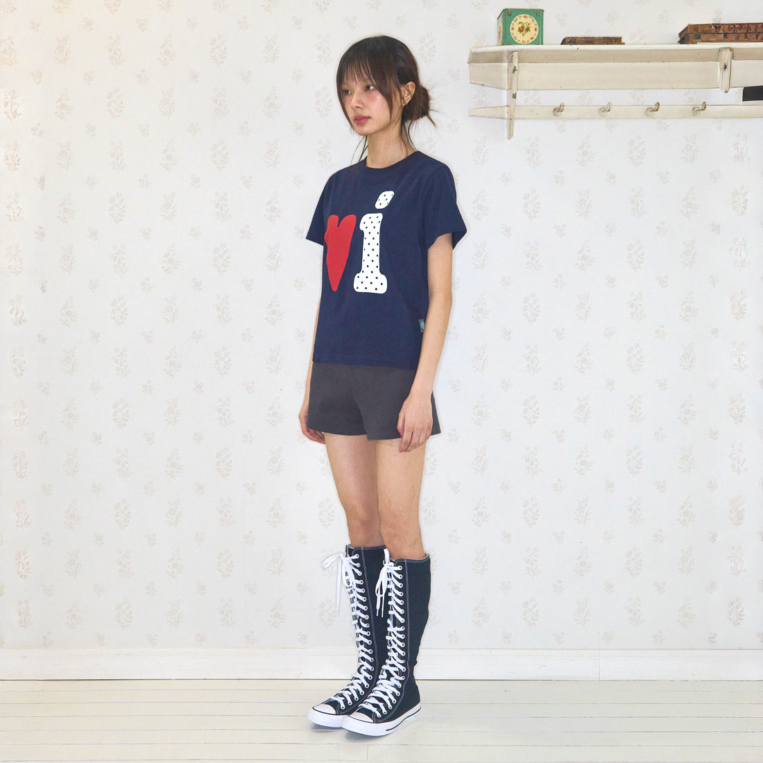 VIDEO JOCKEY BB T-shirt [navy]