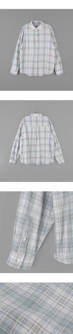 PORETTO Evonne check shirt (Pale mint)
