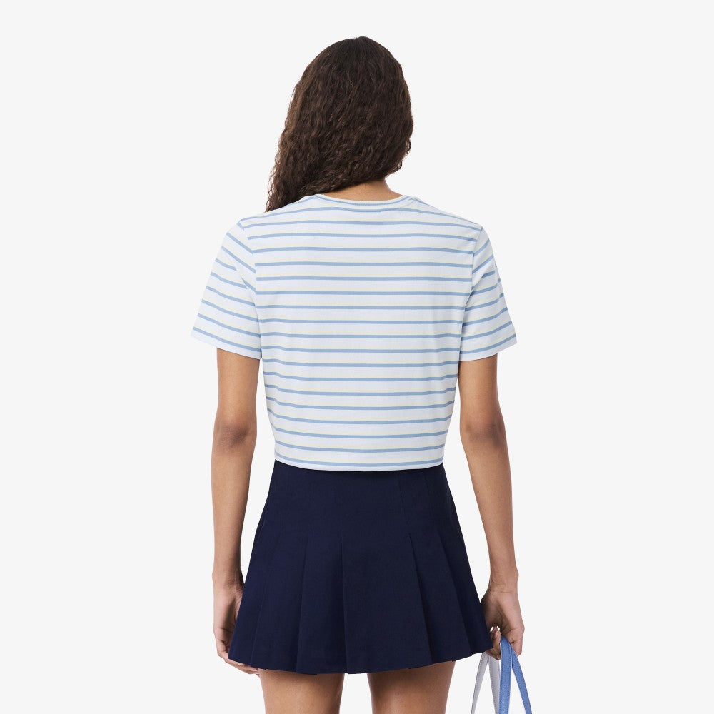 LACOSTE Women's Multi-Stripe Short Sleeve T-Shirt TF7574-56G 4BI