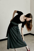 LE17SEPTEMBRE SCOOP NECK BASIC TOP [BLACK]