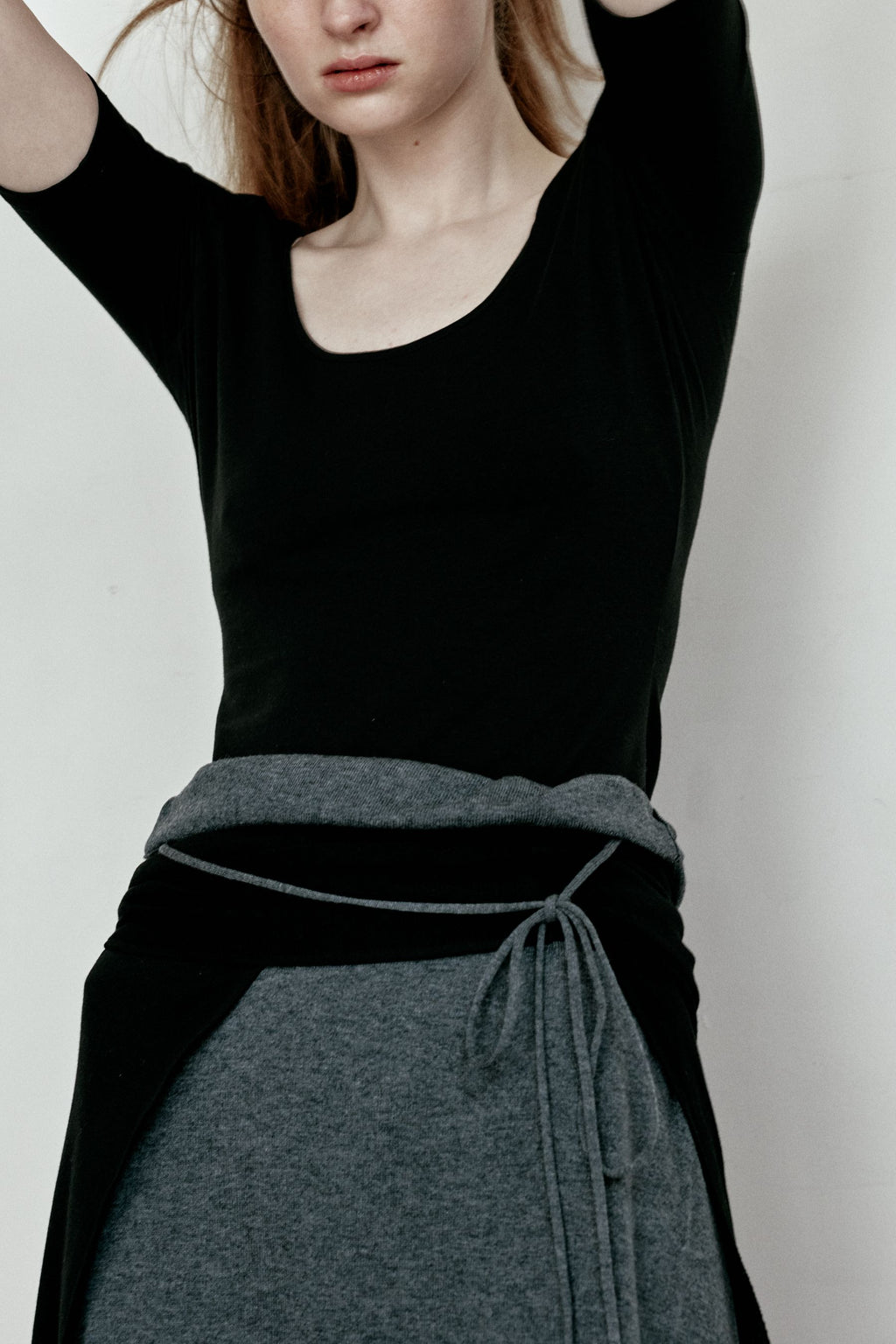 LE17SEPTEMBRE SCOOP NECK BASIC TOP [BLACK]