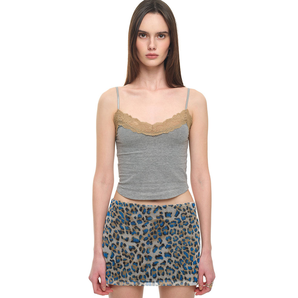 TOOMUCHTAX Race Point 02 Cami Top Gray