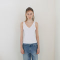 REPOS Cotton Sleeveless T-Shirt (White)