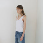 REPOS Cotton Sleeveless T-Shirt (White)