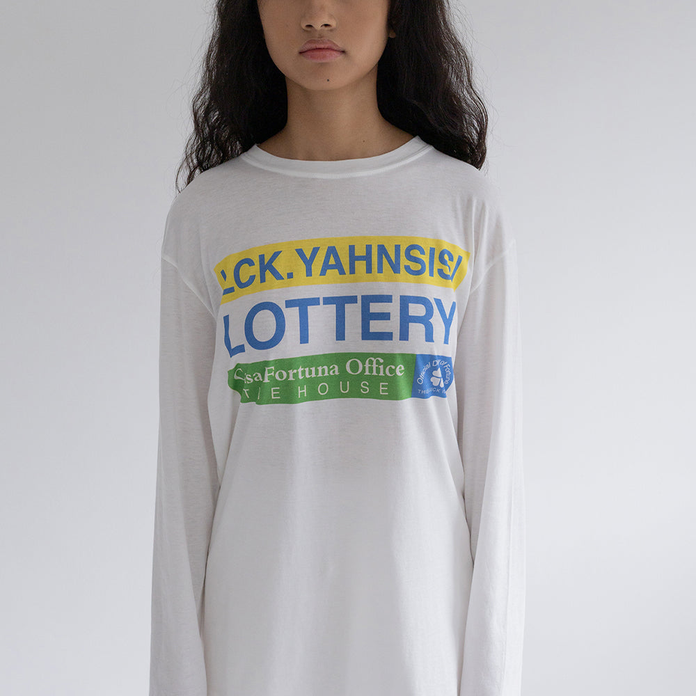 YAHNSISI Lucky Long Sleeve Tee - White
