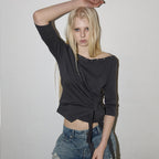 RENSE Stud Tie Top Charcoal