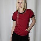 RENSE Stitch Pocket Layered T-Shirt Red