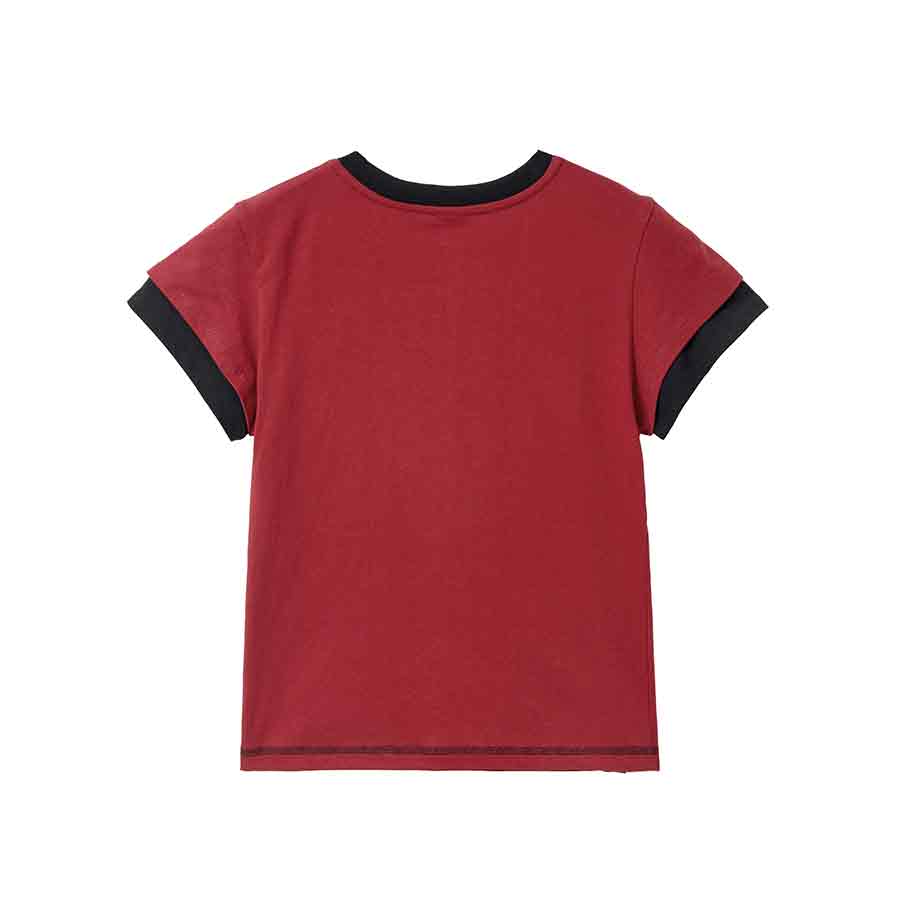 RENSE Stitch Pocket Layered T-Shirt Red