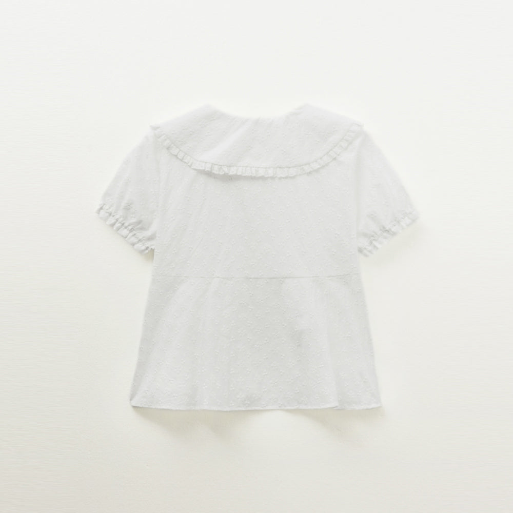 PEEVES PEEVES Vented Peter Pan Collar Blouse / White