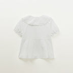 PEEVES PEEVES Vented Peter Pan Collar Blouse / White