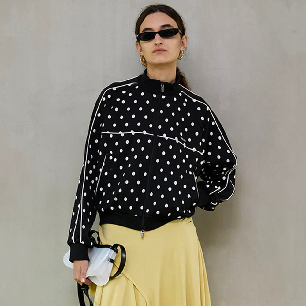 MAISON SPECIAL (W) JACQUARD JERSEY TOPS (BLK)