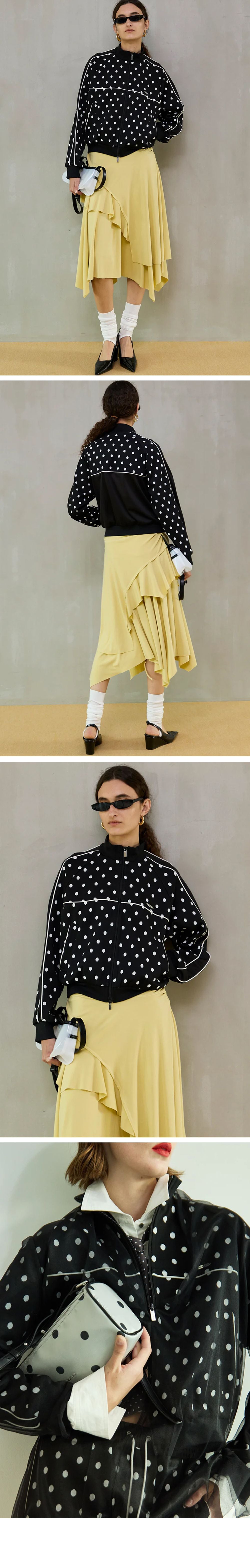 MAISON SPECIAL (W) JACQUARD JERSEY TOPS (BLK)
