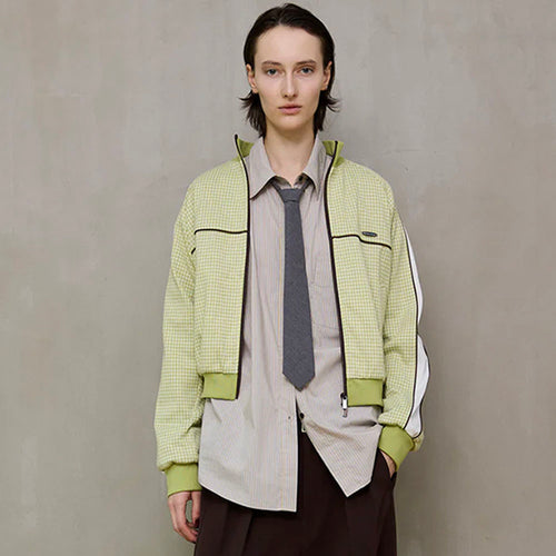 MAISON SPECIAL (W) JACQUARD JERSEY TOPS (GRN)