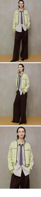 MAISON SPECIAL (W) JACQUARD JERSEY TOPS (GRN)