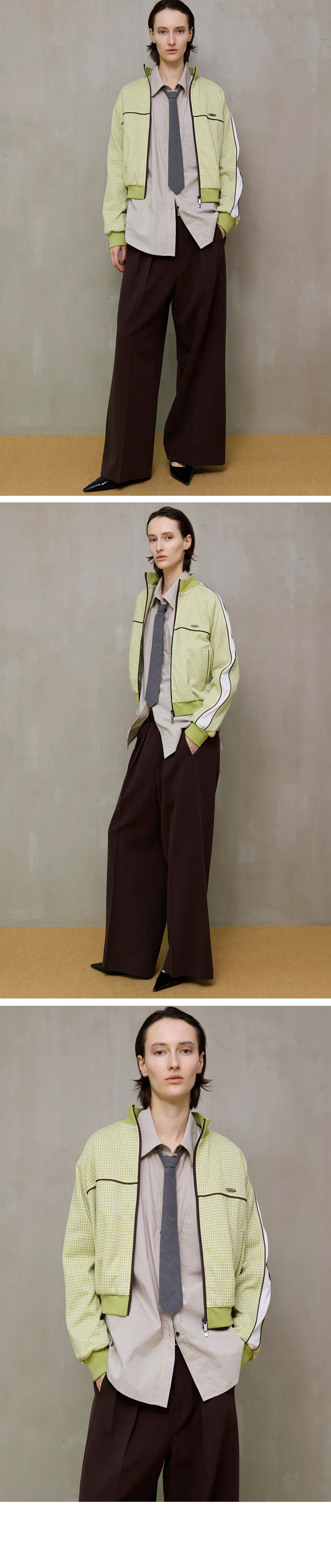 MAISON SPECIAL (W) JACQUARD JERSEY TOPS (GRN)