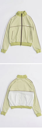 MAISON SPECIAL (W) JACQUARD JERSEY TOPS (GRN)