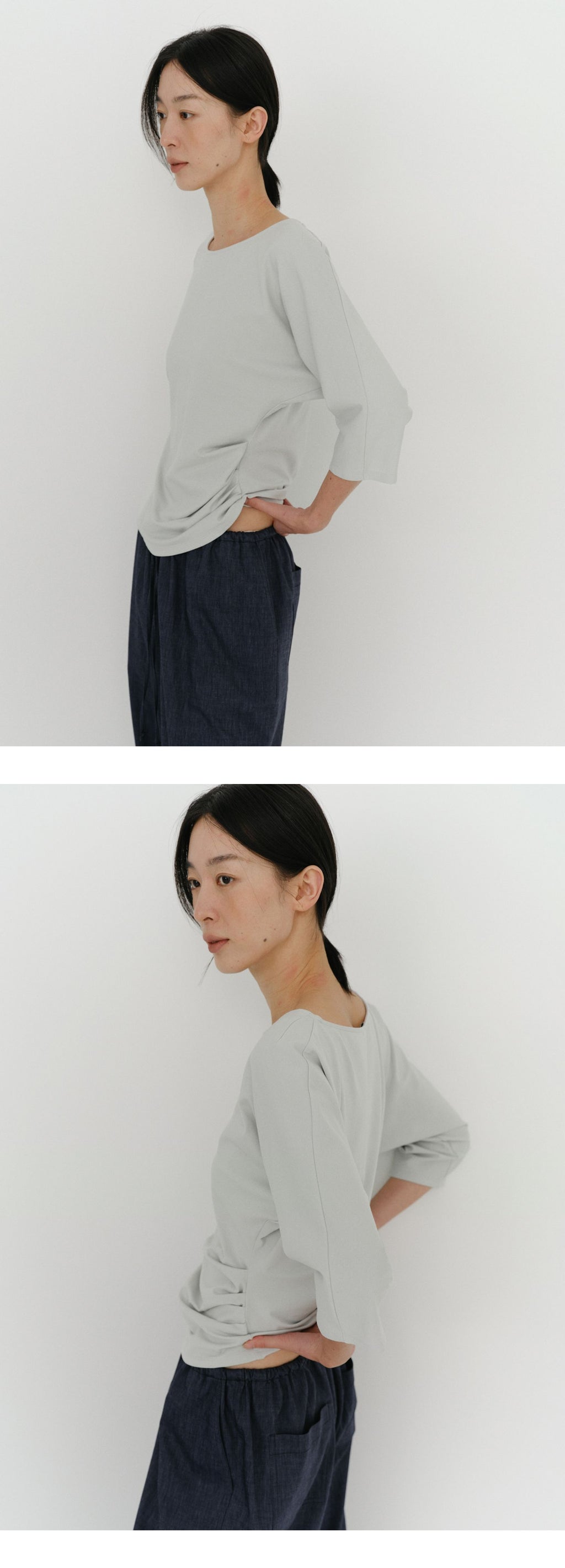 EAAH TILT TUCK T-SHIRT (LIGHT GREY)