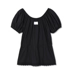 MICHIKO LONDON KOSHINO Puff Sleeve Lace Blouse Black