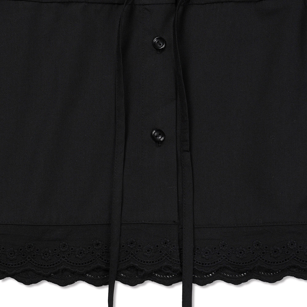 MICHIKO LONDON KOSHINO Puff Sleeve Lace Blouse Black
