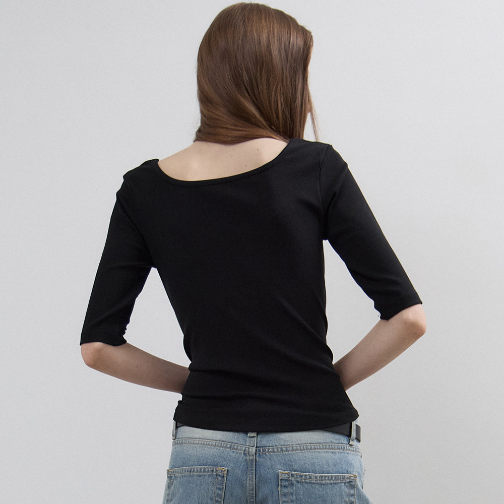 NOEUD Archive Boatneck Tee(Black)