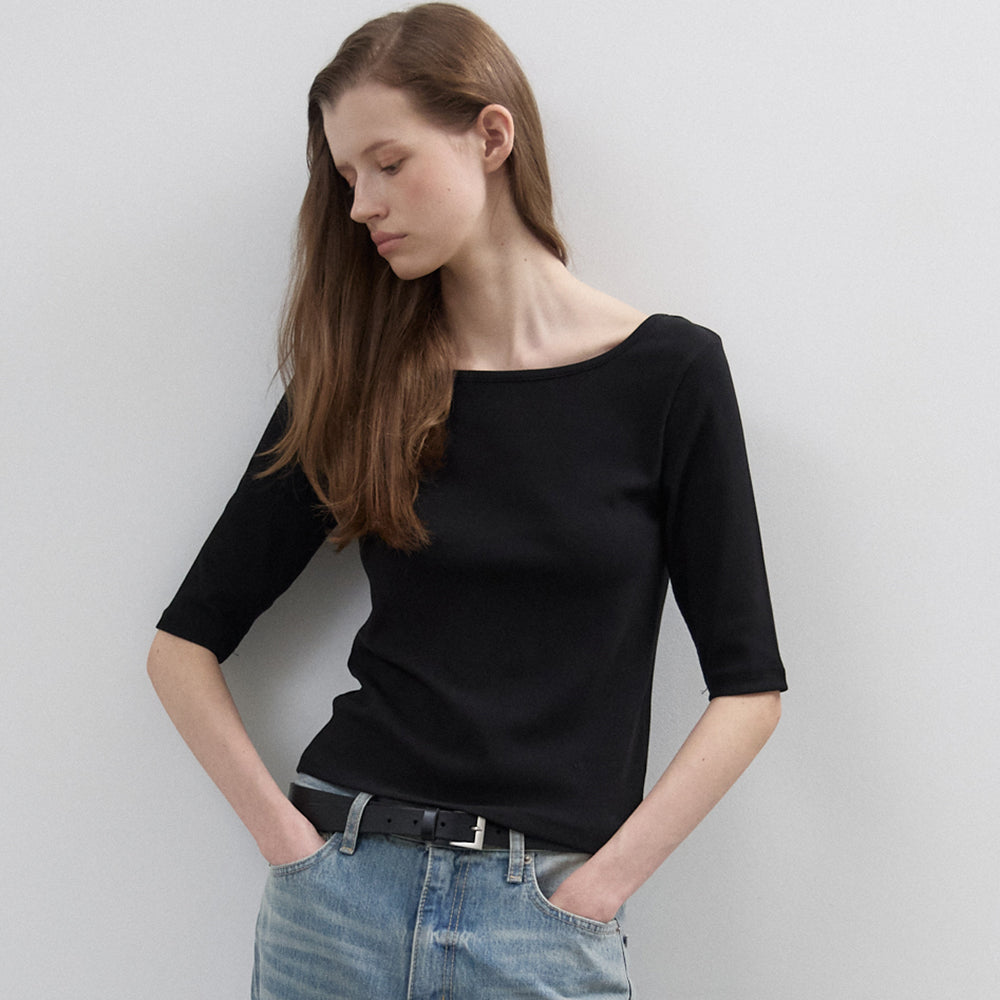 NOEUD Archive Boatneck Tee(Black)