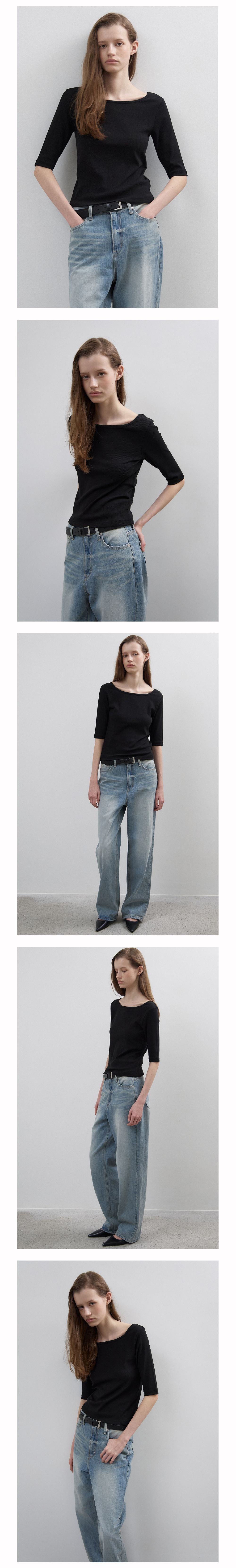 NOEUD Archive Boatneck Tee(Black)